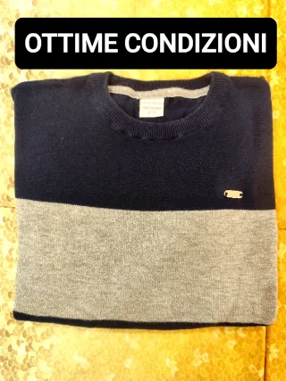 Maglioncino bimbo blu e grigio