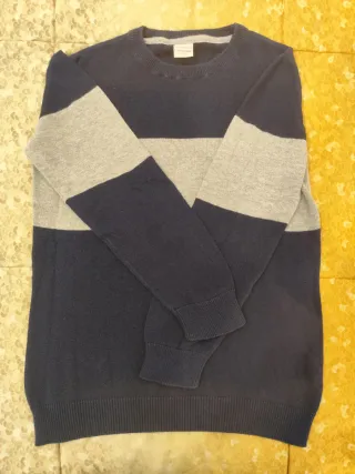 Maglioncino bimbo blu e grigio