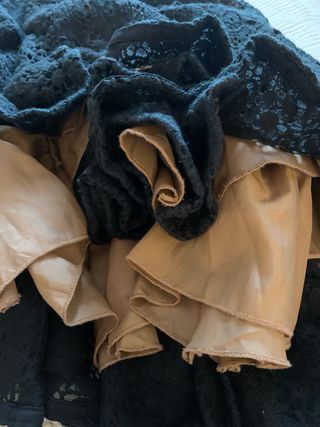 Falda Adolfo Domínguez Negra Encaje