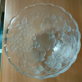 Frutero grande de cristal tallado