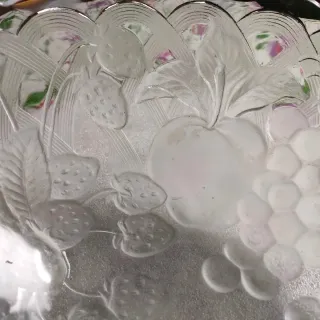 Frutero grande de cristal tallado