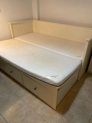 Cama nido extensible con cajones. Hemnes