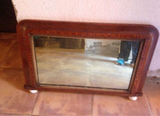 Espejo de caoba 70x40cm inglés antiguo