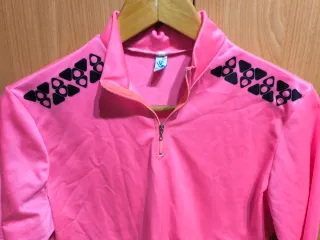 Maillot Ciclismo Rosa Media Cremallera
