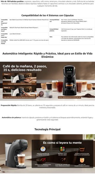 NUEVO! Cafetera Cápsulas 4 en 1 Nespresso, dolce