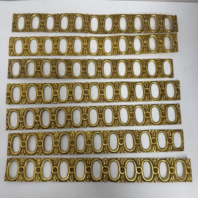 Lote 7 embellecedores bronce antiguos 40x5 cm