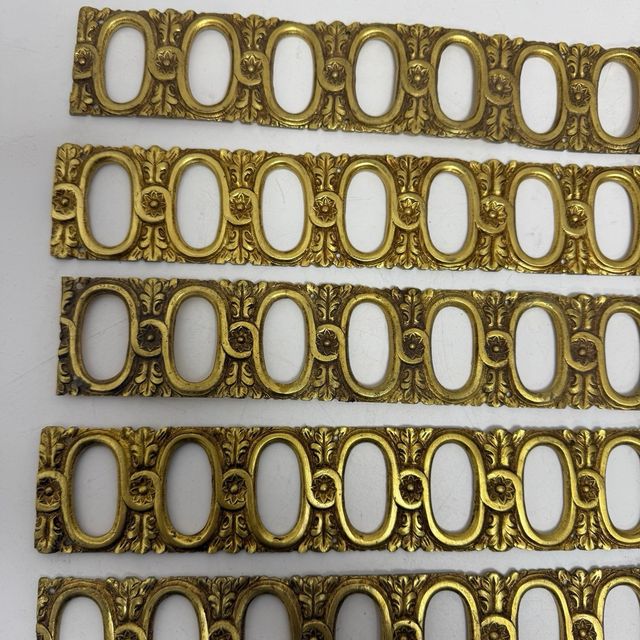 Lote 7 embellecedores bronce antiguos 40x5 cm