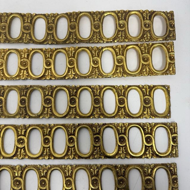 Lote 7 embellecedores bronce antiguos 40x5 cm