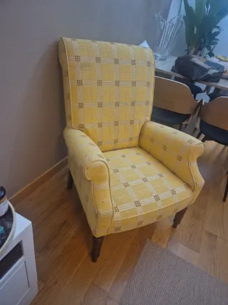 Sillón individual tela a cuadros