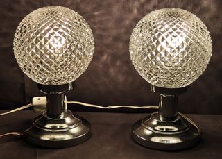 Coppia lampada tavolo Art Deco vintage anni '70