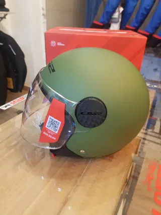 Casco de moto jet Ls2 Sphere II Verde militar.
