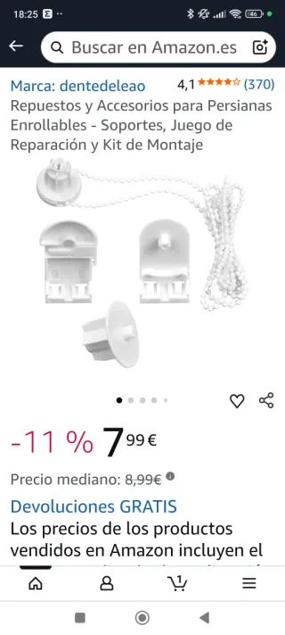 Estor enrollable beige 2m ×2,50m