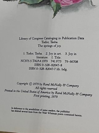 Livro "The Springs of Joy" - Tasha Tudor (Edição 1