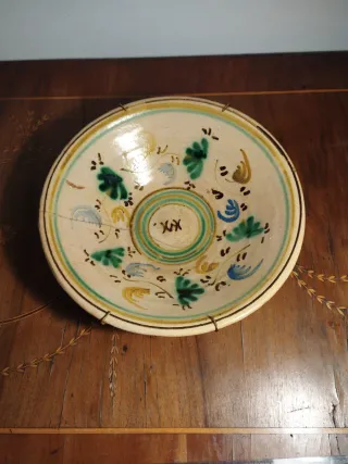 Palangana cerámica decorada Puente del.Arzobispo