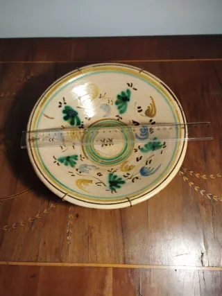 Palangana cerámica decorada Puente del.Arzobispo