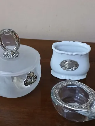 Set 3 decorazioni vintage con argento