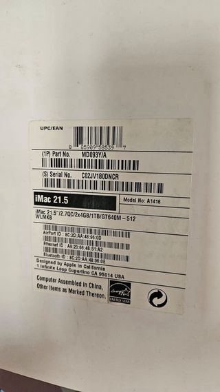 iMac con pantalla led 21,5 pulgadas