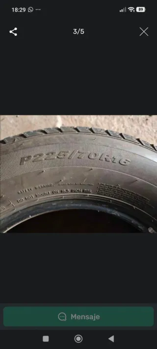 Rueda Mixta 225/70/16