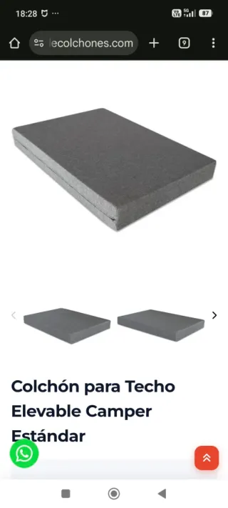 Colchón Techo Elevable Camper 110x190