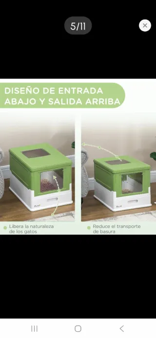 Arenero para gato con cajón y pala