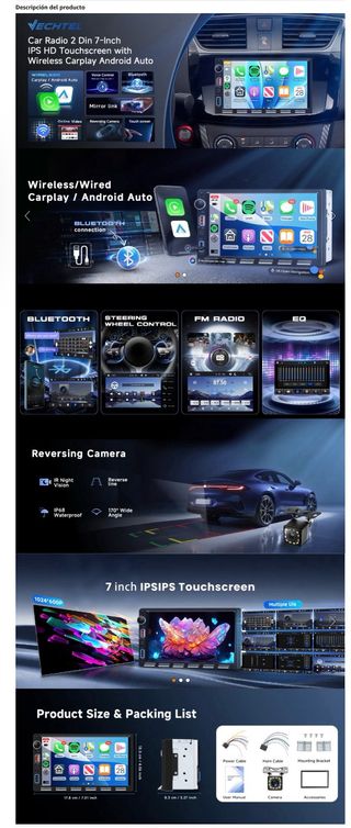 NUEVO! (100€) Radio Coche 2 DIN CarPlay Android