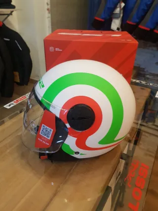 Casco Moto Jet LS2 Sphere Lux Urby Verde/Blanco