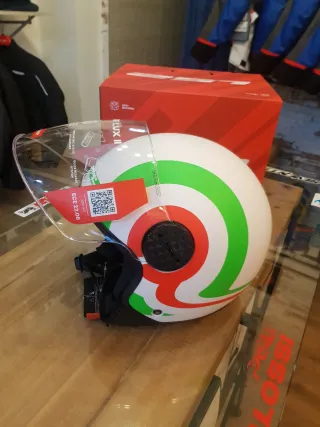 Casco Moto Jet LS2 Sphere Lux Urby Verde/Blanco