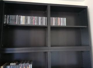 2 estanterías bajas wengué, compactas y versátiles