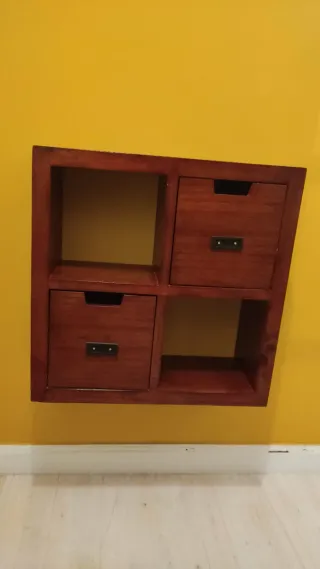 Mueble recibidor y perchero de madera