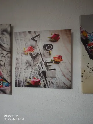 Cuadro decorativo LOVE con rosas