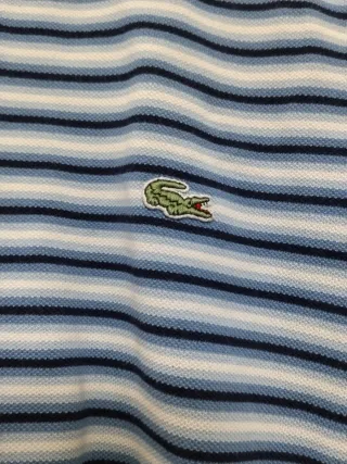 Camiseta Lacoste Rayas Azul y Blanco