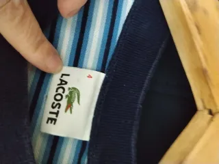 Camiseta Lacoste Rayas Azul y Blanco