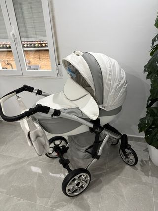 Carro de bebé 3 piezas gris y blanco