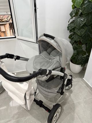 Carro de bebé 3 piezas gris y blanco