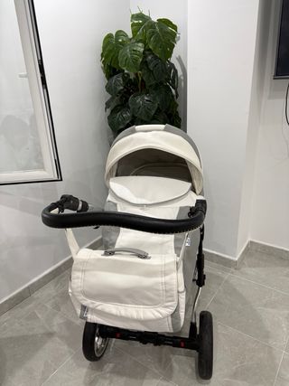 Carro de bebé 3 piezas gris y blanco