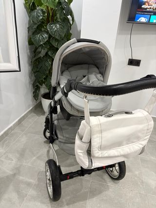 Carro de bebé 3 piezas gris y blanco
