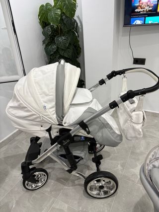 Carro de bebé 3 piezas gris y blanco