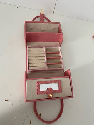 Joyero de viaje rosa