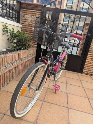 Bicicleta infantil B'TWIN azul y rosa de 24"