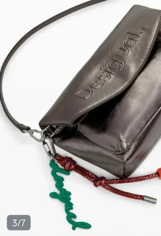 Bolso bandolera Desigual plateado