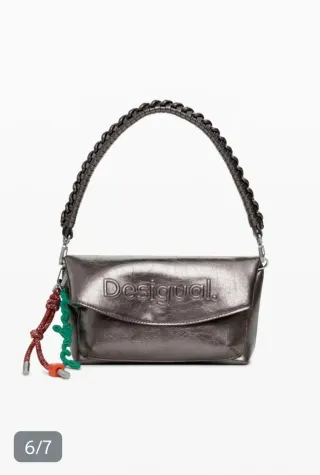 Bolso bandolera Desigual plateado