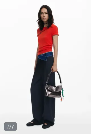 Bolso bandolera Desigual plateado