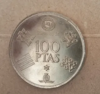 Moneda 100 Pesetas España 82 Plata