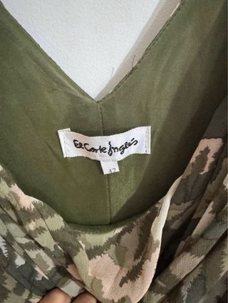 Vestido largo estampado cebra verde