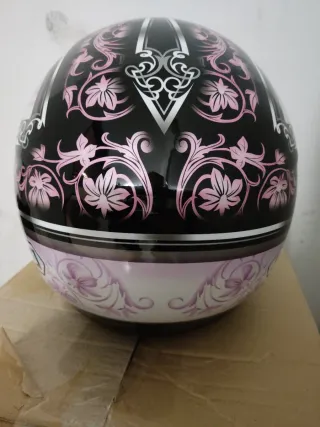 Casco Moto SHOEI Negro Flores Rosas