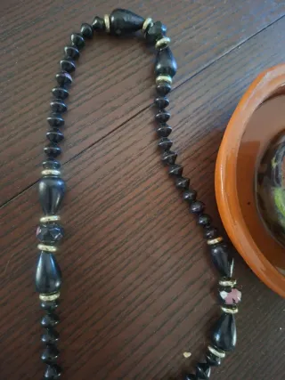 Collare lungo donna nero e dorato