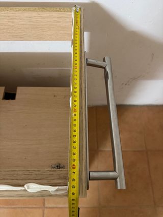 Mueble de baño madera y blanco