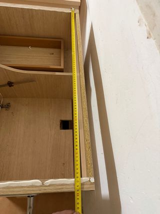 Mueble de baño madera y blanco