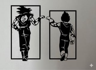 Cuadro Decorativo Goku y Vegeta Negro