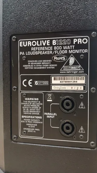 Altavoces Behringer Eurolive B1220 Pro -2 unidades